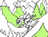 Coloring page Skier painted byomar