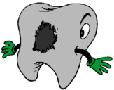 Coloring page Tooth with tooth decay painted byhector and micol