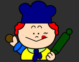 Coloring page Cook 2 painted byscd