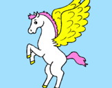 Coloring page Pegasus on hind legs painted bygrace