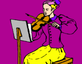 Coloring page Female violinist painted byChi Chi