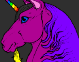 Coloring page Unicorn head painted byChi Chi