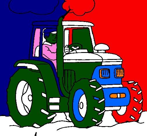 Coloring page Tractor working painted byOwen Fidler