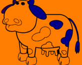 Coloring page Thoughtful cow painted byali