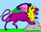 Coloring page Winged lion painted byChi Chi