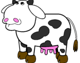 Coloring page Thoughtful cow painted byddfgjty