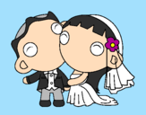 Coloring page Just married II painted byema