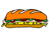 Coloring page Vegetable sandwich painted byml