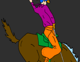 Coloring page Cowboy on horseback painted bydaniel2008