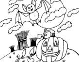 Coloring page Halloween landscape painted byjrannn