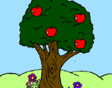 Coloring page Apple tree painted bysandra