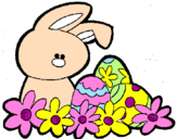 Coloring page Easter Bunny painted byamali