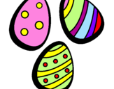 Coloring page Easter eggs IV painted byamali