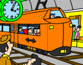 Coloring page Railway station painted byjuanpablo