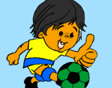 Coloring page Boy playing football painted byNathaly Galicia