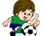Coloring page Boy playing football painted byspanx