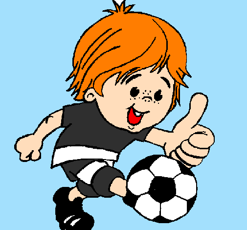 Coloring page Boy playing football painted bydavi,