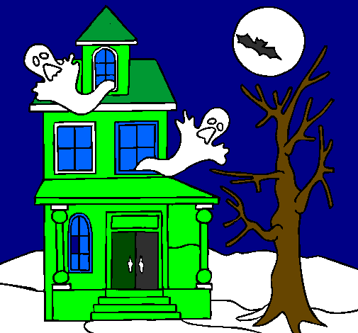 Colored page Ghost house painted by NASTIA