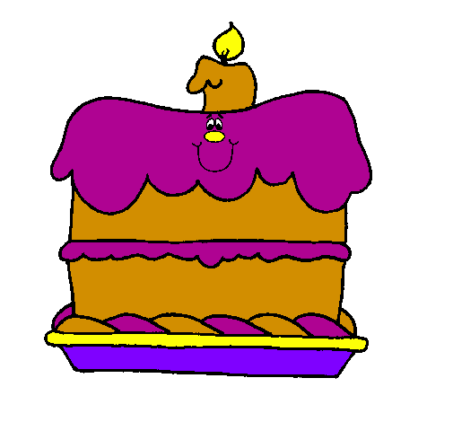 Coloring page Birthday cake painted bylalagirl