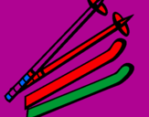 Coloring page Ski Poles painted byaegna