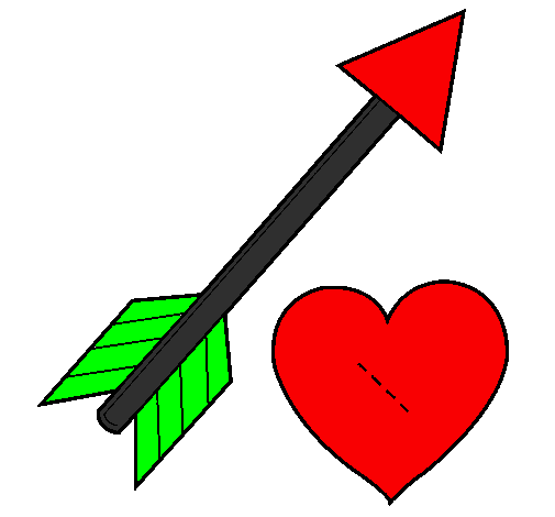 Coloring page Heart and arrow painted bycamila