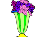 Coloring page Vase of flowers painted byrocio casanova