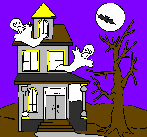 Colored page Ghost house painted by marc