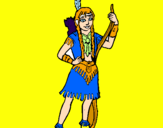 Coloring page Indian girl painted bypaewa