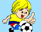 Coloring page Boy playing football painted byjibsam
