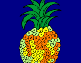 Coloring page pineapple painted bylana