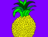 Coloring page pineapple painted byana