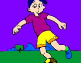 Coloring page Playing football painted byjabneel