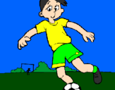 Coloring page Playing football painted bylevi2610