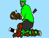Coloring page Goaltender stopping puck painted byAlexander Ovechin