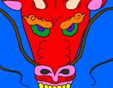 Coloring page Dragon's head painted bylana