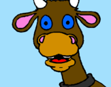 Coloring page Surprised cow painted bymoo
