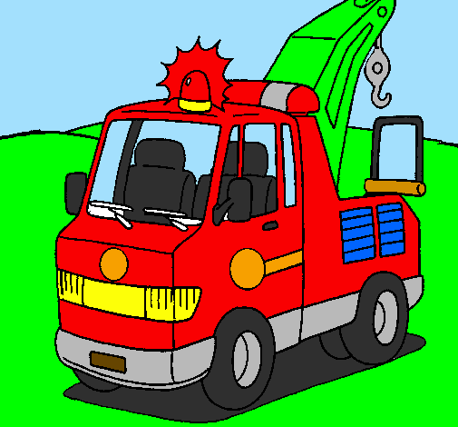 Coloring page Tow truck painted byluiz