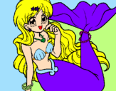 Coloring page Mermaid painted bynicole