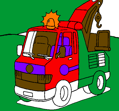 Coloring page Tow truck painted byOwen Fidler