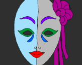 Coloring page Italian mask painted byelenauti