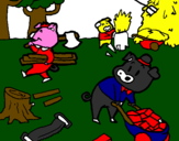 Coloring page Three little pigs 1 painted bymason stuart