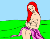 Coloring page Mother and daughter  painted byAnnys