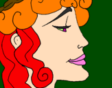 Coloring page Woman's head painted bylana