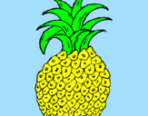 Coloring page pineapple painted bymn