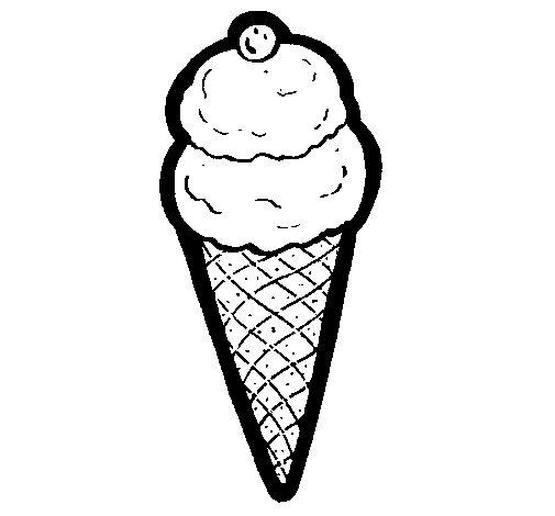 Coloring page Ice-cream cornet painted bysan