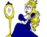 Coloring page Princess and mirror painted bymason stuart