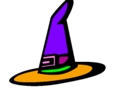 Coloring page Witch's hat painted byzoita