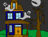 Coloring page Ghost house painted byale       
