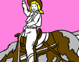 Coloring page Cowgirl painted bymason stuart