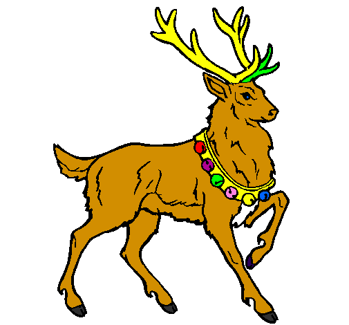 Coloring page Stag painted byyellow knight